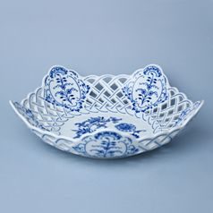 Dish pentagonal perforated 28 cm, Original Blue Onion Pattern