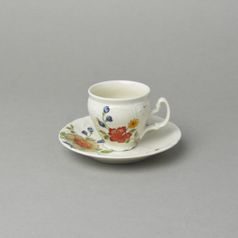 BERNADOTTE ivory chinese flowers: Cup and saucer Espresso 75 ml / 12 cm, Thun 1794, karlovarský porcelán