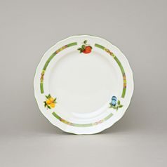 Talíř dezertní 19 cm, slonová kost s dekorací ovoce, Český porcelán a.s.