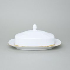 Butter dish 250 g, Thun 1794 Carlsbad porcelain, BERNADOTTE gold line