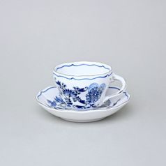 Šálek a podšálek A/1 + A/1, 120 ml / 13 cm na malé kavčo, cibulák s platinou, Český porcelán a.s.