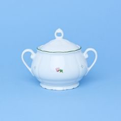 Sugar bowl 400 ml, Verona red flowers + green, G. Benedikt 1882