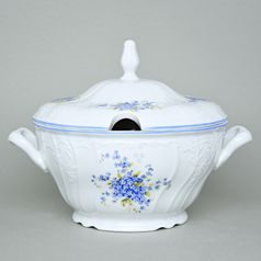 Soup tureen 2,5 l, Thun 1794 Carlsbad porcelain, BERNADOTTE Forget-me-not-flower