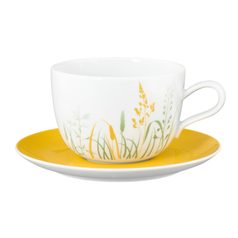 Liberty luční tráva žlutá: Šálek na mléko 380 ml + podšálek 16,5 cm, porcelán Seltmann