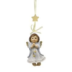 Hanging ornament Bright Starlight 5 / 4 / 8.5cm, biscuit china, Nina & Marco, Goebel