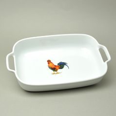 ROOSTER: Baking bowl with handles 6,5 x 34,5 x 20,5 cm, Thun 1794, karlovarský porcelán