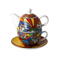 Tea for One Romero Britto - Garden, 15.50 / 15.50 / 15.50 cm, new bone china, Goebel