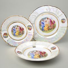 The Three Graces: Plate set for 6 persons, Thun 1794 Carlsbad porcelain, Bernadotte