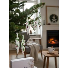 Christmas Glass Decorations 8 pcs. set, Holly mix, Czech Christmas decorations KOULIER