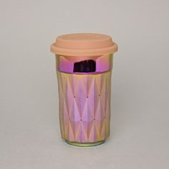 Termohrnek Diamond Titanum Pink, 350 ml, porcelán Goldfinger