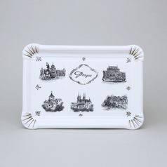 Porcelain Tray with Prague Motifs (Decor No. 1), Vilém Janoušek, Český porcelán a.s.