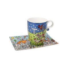 Mug with saucer All Roads Lead to Bremen 400ml, fine bone china, J. Rizzi, Goebel