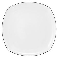 Plate flat 26 cm square, Lido Black Line, Seltmann Porcelain