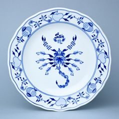 Talíř mělký 24 cm, Štír, (i na zeď), Cibulák, originální z Dubí