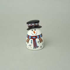 Bell 6 x 9 cm Snowman, glazed ceramic, EGAN