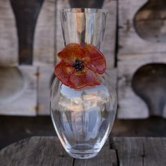 BREEZE Vase – Red Flower, 29 cm, Pačinek GLASS