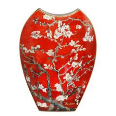 Vase V. van Gogh - Almond Tree red, 23 / 10 / 45 cm, Porcelain, Goebel