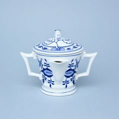 Sauceboat round 350 ml with handles and a lid, Original Blue Onion Pattern