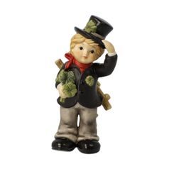 Kominíček pro štěstí se čtyřlístky 6,5 / 5 / 13,5 cm, kamenina, Goebel