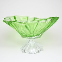 Křišťálová mísa Plantica zelená na noze, 19,5 cm, Aurum Crystal