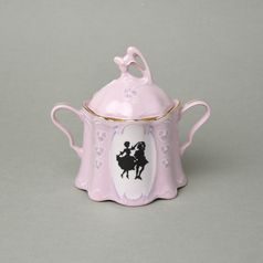 Cukřenka 250 ml, Olga 418 rokoko, Růžový porcelán z Chodova