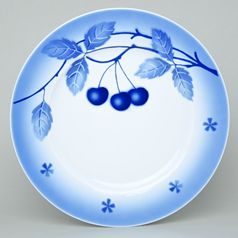 Dish / plate flat 30 cm, Thun 1794 Carlsbad porcelain, BLUE CHERRY