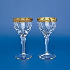 Wine Glasses 150 ml, Golden Stripe, 15,7 cm, set 2 pcs, Milan Mottl