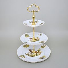 Etažer 3 dílný 34 cm - kovová tyčka, Thun 1794, karlovarský porcelán, BERNADOTTE myslivecká