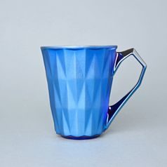 Hrnek Diamond Blue Titan, MATNÁ modrá a platina, 250 ml, porcelán Goldfinger