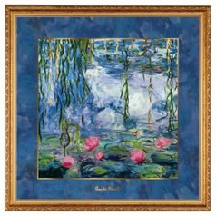 Picture Claude Monet - Waterlilies with Willow, 68 / 3,5 / 68 cm, Porcelain, Goebel