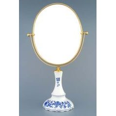 Mirror oval in gold frame, Original Blue Onion Pattern