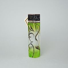 Studio Miracle: Green Vase - Square, 20 cm, Hand-decorated by Vlasta Voborníková