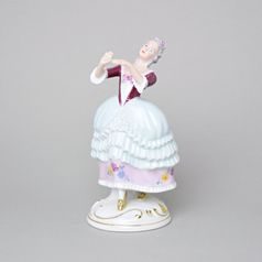 Dáma Rokoko 12 x 11 x 21,5 cm, Saxe, Porcelánové figurky Duchcov