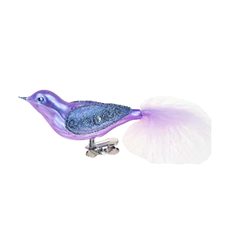 Christmas decoration bird, 10 cm, light purple, Czech decorations MIJA