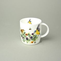 Garden wildlife: Mug Sophie 350 ml birds on blackberry, Roy Kirkham fine bone china