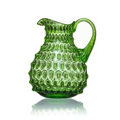 Křišťálový džbán 2000 ml, Light Green - Polka Dot, Sklárna Květná 1794