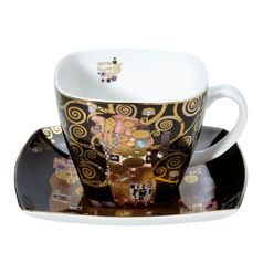 Coffee cup and saucer Gustav Klimt - The Fulfilment, 0,25 l / 10 cm, Fine Bone China, Goebel