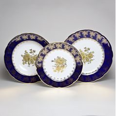 Mary-Anne 431: Plate set for 6 pers., cobalt + gold rose, Leander 1907