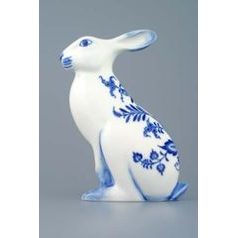 Hare sitting 17 cm, Original Blue Onion Pattern