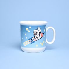 Mole And Space Rocket Mug 0,2 l by Zdenek Muller, Thun 1794 Carlsbad porcelain