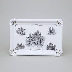 Porcelain Tray with Prague Motifs (Decor No. 3), Vilém Janoušek, Český porcelán a.s.