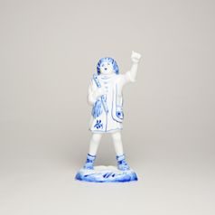 Boy with a whistle, Original Blue Onion Pattern