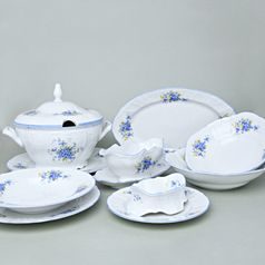 Dining set for 6 persons, Thun 1794 Carlsbad porcelain, BERNADOTTE Forget-me-not-flower