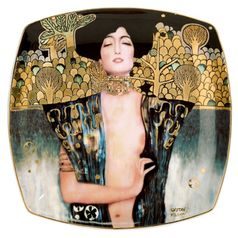 Talíř dezertní Judith I, 21 / 21 / 2 cm, jemný kostní porcelán, G. Klimt, Goebel