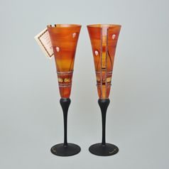 Studio Miracle: Sklenice na šampaňské, 180 ml, ruční dekorace Vlasta Voborníková