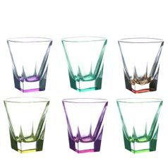 Set of 6 Water Tumblers, 270 ml, Fusion Colour, RCR Cristalleria Italiana