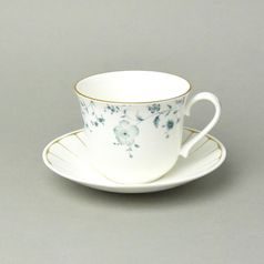 Jasmín: Šálek 420 ml a podšálek 17 cm snídaňový, anglický kostní porcelán Roy Kirkham