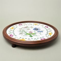 Cooking mat in wooden frame 33,5 cm, COLOURED ONION PATTERN