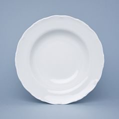 Plate deep 23 cm, Ophelia white with bottom sign, Thun 1794
