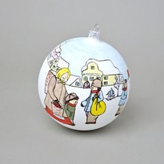 Christmas decoration "Old winter" 12 cm, hand-painted, glass, Limited edition with certificate
